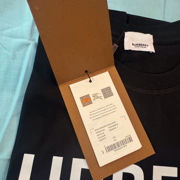 Burberry logo Black Men's T-Shirt Large - Picture 3 of 6